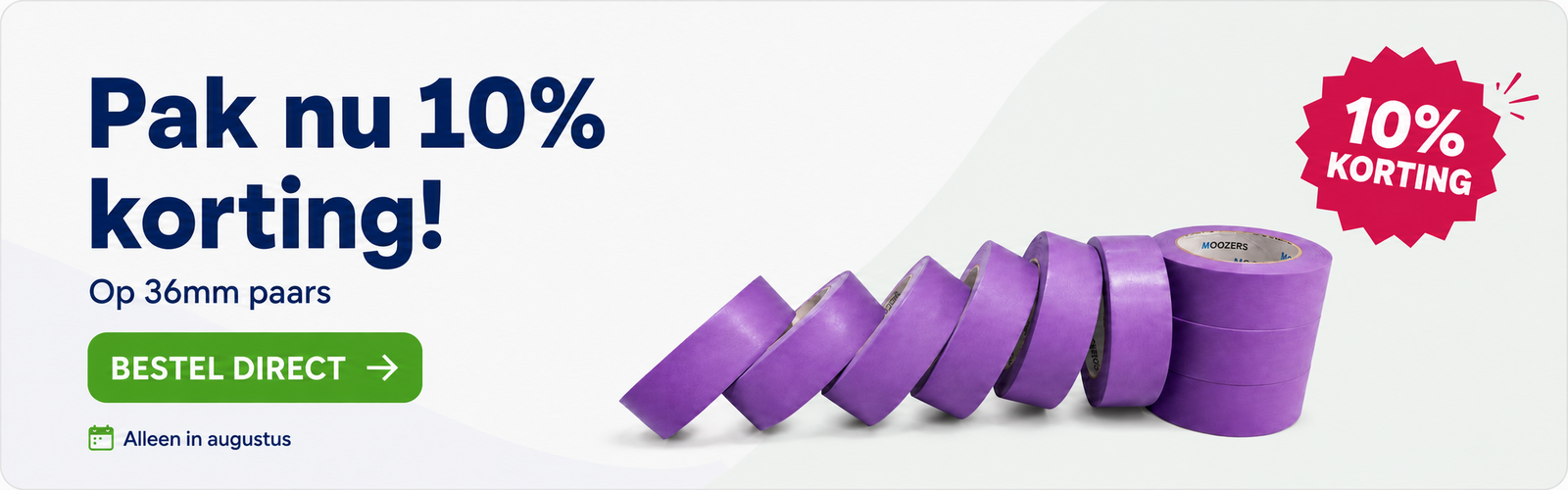 10% korting op MOOZERS paarse Washi schilderstape 36mm