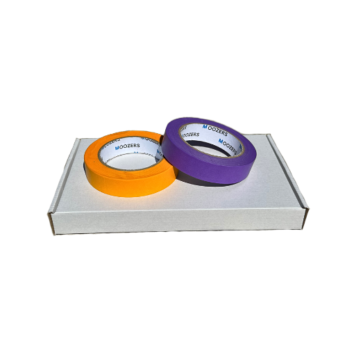 WASHI TAPE - TESTVERPAKKING - Washi schilderstape geel - Washi schilderstape paars- 24mm x 50M - 